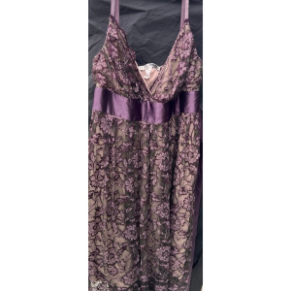 Necessary Objects Ady Gluck-Frankel Purple Lace Overlay W/Satin Back Tie Sz M-L